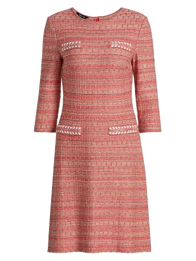 Misook Women's Whipstitch Tweed A-Line Minidress | Thumbnail 1 Misook Women's Whipstitch Tweed A-Line Minidress | Thumbnail 1