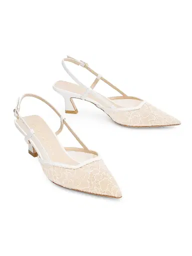 Stuart Weitzman Women's Vinnie 50MM Floral Lace Slingback Pumps | Thumbnail 2 Stuart Weitzman Women's Vinnie 50MM Floral Lace Slingback Pumps | Thumbnail 2
