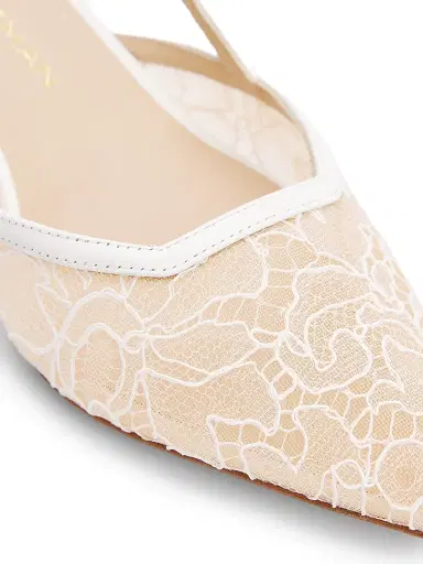 Stuart Weitzman Women's Vinnie 50MM Floral Lace Slingback Pumps | Thumbnail 6 Stuart Weitzman Women's Vinnie 50MM Floral Lace Slingback Pumps | Thumbnail 6