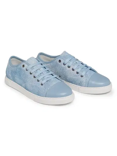Lanvin Women's Dbb1 Denim & Leather Sneakers - Denim Blue | Thumbnail 2 Lanvin Women's Dbb1 Denim & Leather Sneakers - Denim Blue | Thumbnail 2
