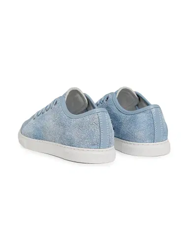 Lanvin Women's Dbb1 Denim & Leather Sneakers - Denim Blue | Thumbnail 3 Lanvin Women's Dbb1 Denim & Leather Sneakers - Denim Blue | Thumbnail 3