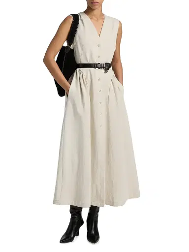 LAMARQUE Women's Tamika Cotton-Linen A-Line Maxi Dress - Natural - Size Small | Thumbnail 3 LAMARQUE Women's Tamika Cotton-Linen A-Line Maxi Dress - Natural - Size Small | Thumbnail 3