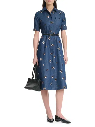 Altuzarra Women's Kieran Embellished Denim Midi-Shirtdress - Midnight | Thumbnail 2 Altuzarra Women's Kieran Embellished Denim Midi-Shirtdress - Midnight | Thumbnail 2