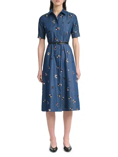Altuzarra Women's Kieran Embellished Denim Midi-Shirtdress - Midnight | Thumbnail 3 Altuzarra Women's Kieran Embellished Denim Midi-Shirtdress - Midnight | Thumbnail 3