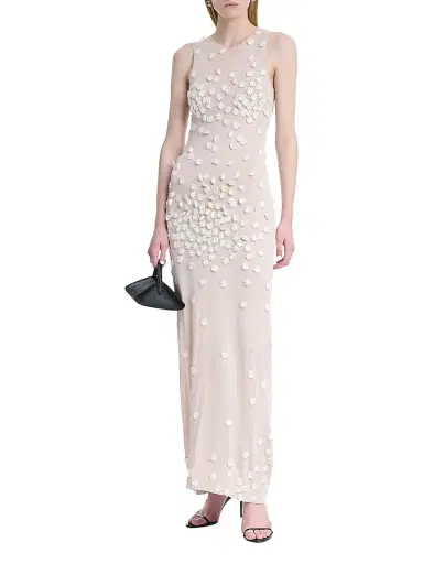 Altuzarra Women's Nelly Floral-Embroidered Mesh Knit Maxi Dress - Pale Blush | Thumbnail 2 Altuzarra Women's Nelly Floral-Embroidered Mesh Knit Maxi Dress - Pale Blush | Thumbnail 2