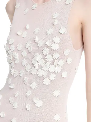 Altuzarra Women's Nelly Floral-Embroidered Mesh Knit Maxi Dress - Pale Blush | Thumbnail 5 Altuzarra Women's Nelly Floral-Embroidered Mesh Knit Maxi Dress - Pale Blush | Thumbnail 5