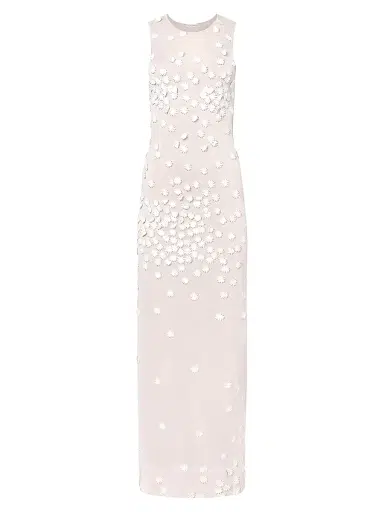Altuzarra Women's Nelly Floral-Embroidered Mesh Knit Maxi Dress - Pale Blush | Thumbnail 1 Altuzarra Women's Nelly Floral-Embroidered Mesh Knit Maxi Dress - Pale Blush | Thumbnail 1