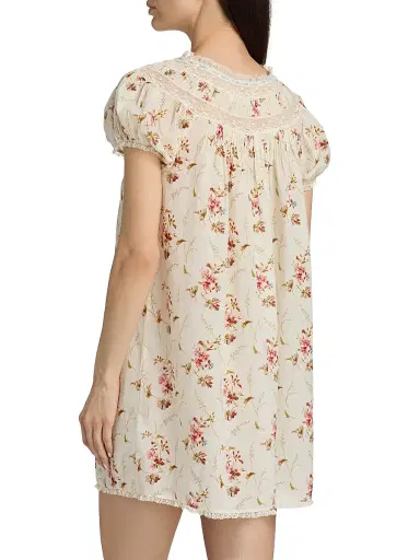 DÔEN Women's Daphne Floral Cotton Minidress - Blanc Prarie Rose | Thumbnail 5 DÔEN Women's Daphne Floral Cotton Minidress - Blanc Prarie Rose | Thumbnail 5