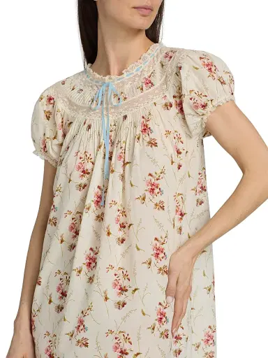 DÔEN Women's Daphne Floral Cotton Minidress - Blanc Prarie Rose | Thumbnail 6 DÔEN Women's Daphne Floral Cotton Minidress - Blanc Prarie Rose | Thumbnail 6