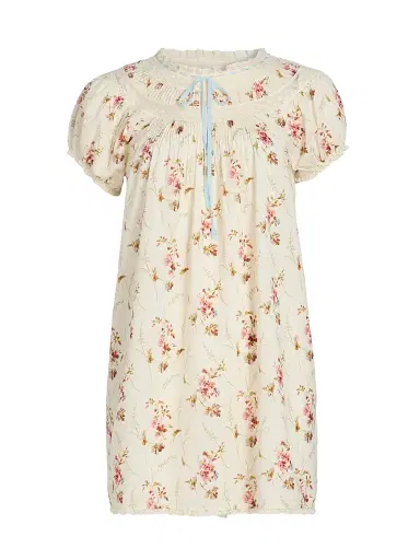 DÔEN Women's Daphne Floral Cotton Minidress - Blanc Prarie Rose | Thumbnail 1 DÔEN Women's Daphne Floral Cotton Minidress - Blanc Prarie Rose | Thumbnail 1