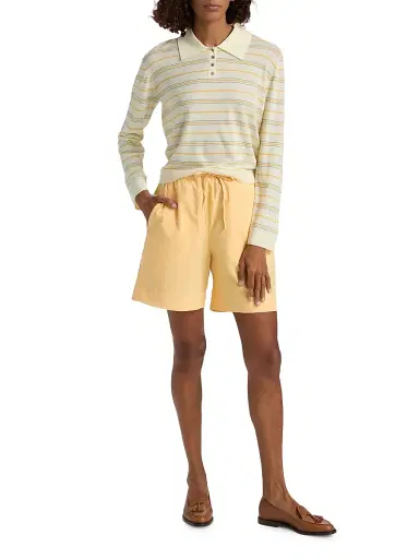 Leset Women's Kyoto Cotton Carpenter Shorts - Zest | Thumbnail 2 Leset Women's Kyoto Cotton Carpenter Shorts - Zest | Thumbnail 2