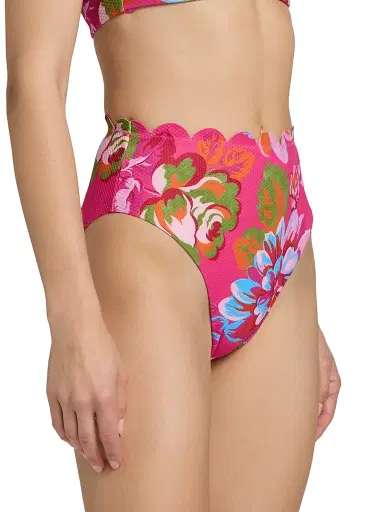 BEACH RIOT Women's Nessa Floral Scallop High-Rise Bikini Bottom - Sugar Bloom | Thumbnail 4 BEACH RIOT Women's Nessa Floral Scallop High-Rise Bikini Bottom - Sugar Bloom | Thumbnail 4