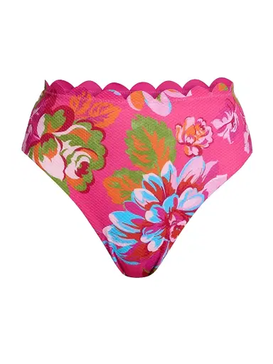 BEACH RIOT Women's Nessa Floral Scallop High-Rise Bikini Bottom - Sugar Bloom | Thumbnail 1 BEACH RIOT Women's Nessa Floral Scallop High-Rise Bikini Bottom - Sugar Bloom | Thumbnail 1