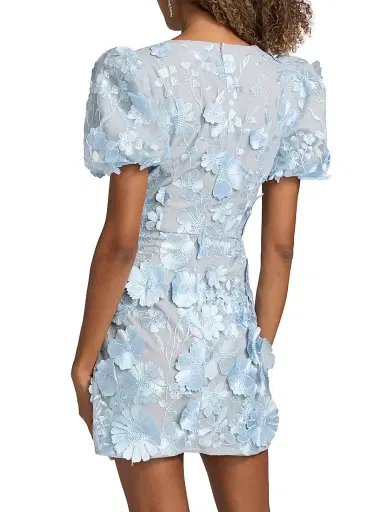 Elliatt Women's Zayla 3D Floral Mesh Minidress - Blue Multi | Thumbnail 5 Elliatt Women's Zayla 3D Floral Mesh Minidress - Blue Multi | Thumbnail 5