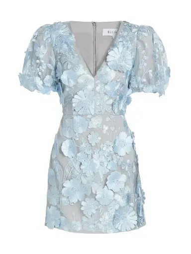 Elliatt Women's Zayla 3D Floral Mesh Minidress - Blue Multi | Thumbnail 1 Elliatt Women's Zayla 3D Floral Mesh Minidress - Blue Multi | Thumbnail 1