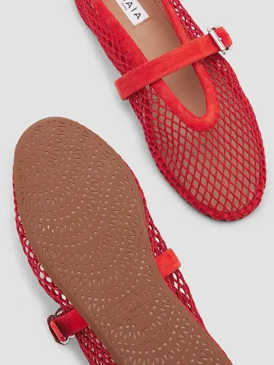 Alaïa Women's Fishnet Ballet Flats - Orange Brule - Size 8 | Thumbnail 5 Alaïa Women's Fishnet Ballet Flats - Orange Brule - Size 8 | Thumbnail 5