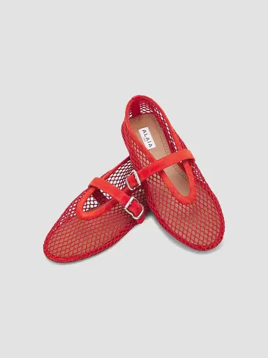 Alaïa Women's Fishnet Ballet Flats - Orange Brule - Size 8 | Thumbnail 6 Alaïa Women's Fishnet Ballet Flats - Orange Brule - Size 8 | Thumbnail 6