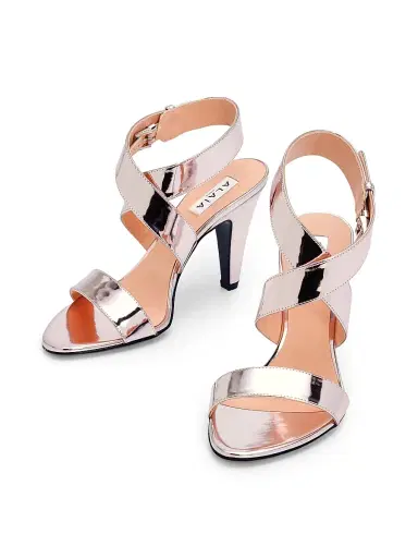 Alaïa Women's 90MM Leather Cone Heel Sandals - Blush Argent | Thumbnail 2 Alaïa Women's 90MM Leather Cone Heel Sandals - Blush Argent | Thumbnail 2