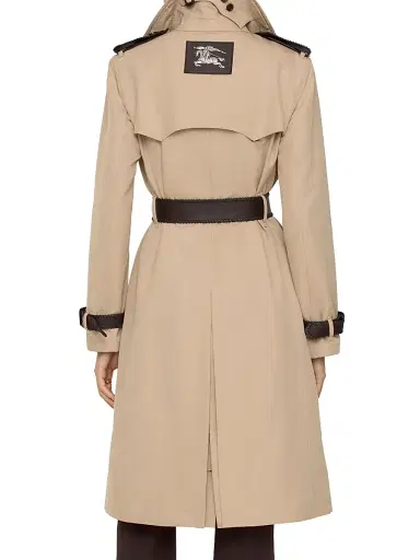 Burberry Women's Foxfield Silk-Cotton Trench Coat - Oatmeal Beige | Thumbnail 4 Burberry Women's Foxfield Silk-Cotton Trench Coat - Oatmeal Beige | Thumbnail 4