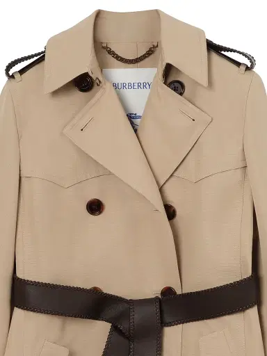 Burberry Women's Foxfield Silk-Cotton Trench Coat - Oatmeal Beige | Thumbnail 5 Burberry Women's Foxfield Silk-Cotton Trench Coat - Oatmeal Beige | Thumbnail 5