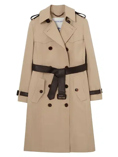 Burberry Women's Foxfield Silk-Cotton Trench Coat - Oatmeal Beige | Thumbnail 1 Burberry Women's Foxfield Silk-Cotton Trench Coat - Oatmeal Beige | Thumbnail 1