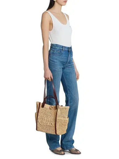 Chloé Women's Iconic Raffia-Leather Tote Bag - Hot Sand | Thumbnail 2 Chloé Women's Iconic Raffia-Leather Tote Bag - Hot Sand | Thumbnail 2