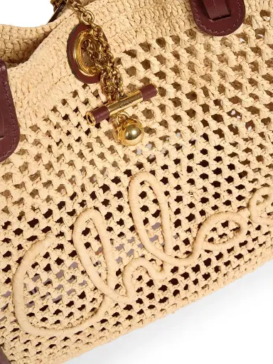 Chloé Women's Iconic Raffia-Leather Tote Bag - Hot Sand | Thumbnail 4 Chloé Women's Iconic Raffia-Leather Tote Bag - Hot Sand | Thumbnail 4