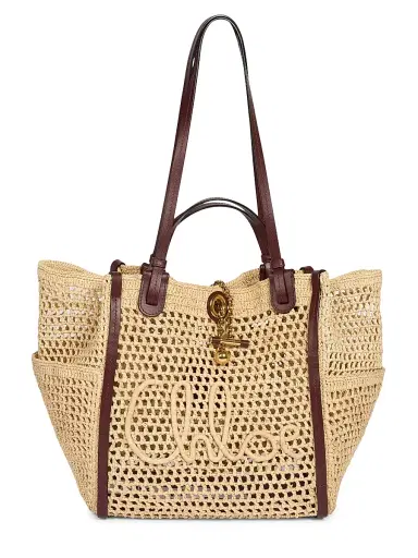 Chloé Women's Iconic Raffia-Leather Tote Bag - Hot Sand | Thumbnail 1 Chloé Women's Iconic Raffia-Leather Tote Bag - Hot Sand | Thumbnail 1