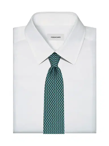 Ferragamo Men's Bea Pelicans Silk Tie | Thumbnail 2 Ferragamo Men's Bea Pelicans Silk Tie | Thumbnail 2