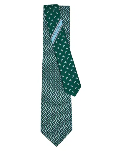 Ferragamo Men's Bea Pelicans Silk Tie | Thumbnail 3 Ferragamo Men's Bea Pelicans Silk Tie | Thumbnail 3