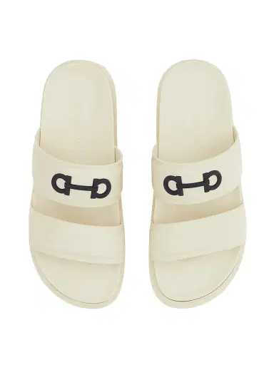 FERRAGAMO Men's Saint Barth Double-Strap Sandals - White | Thumbnail 4 FERRAGAMO Men's Saint Barth Double-Strap Sandals - White | Thumbnail 4