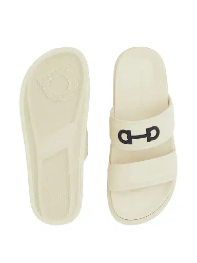 FERRAGAMO Men's Saint Barth Double-Strap Sandals - White | Thumbnail 5 FERRAGAMO Men's Saint Barth Double-Strap Sandals - White | Thumbnail 5
