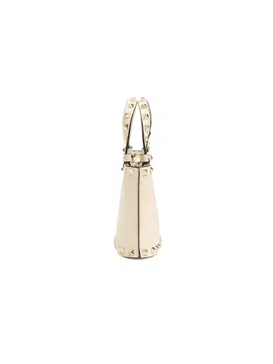Valentino Garavani Women's Rockstud Shopping Top Handle Bag in Grainy Calfskin - Light | Thumbnail 4 Valentino Garavani Women's Rockstud Shopping Top Handle Bag in Grainy Calfskin - Light | Thumbnail 4