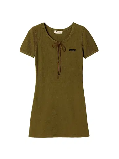 Miu Miu Women's Cotton Dress - Green - Size XS | Thumbnail 1 Miu Miu Women's Cotton Dress - Green - Size XS | Thumbnail 1