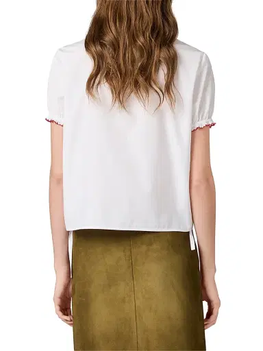 Miu Miu Women's Embroidered Poplin Shirt - White - Size 4 | Thumbnail 4 Miu Miu Women's Embroidered Poplin Shirt - White - Size 4 | Thumbnail 4