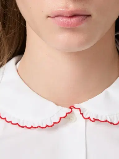 Miu Miu Women's Embroidered Poplin Shirt - White - Size 4 | Thumbnail 5 Miu Miu Women's Embroidered Poplin Shirt - White - Size 4 | Thumbnail 5