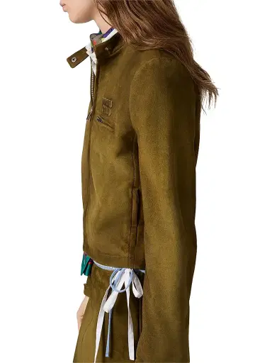 Miu Miu Women's Waxed Suede Jacket | Thumbnail 3 Miu Miu Women's Waxed Suede Jacket | Thumbnail 3