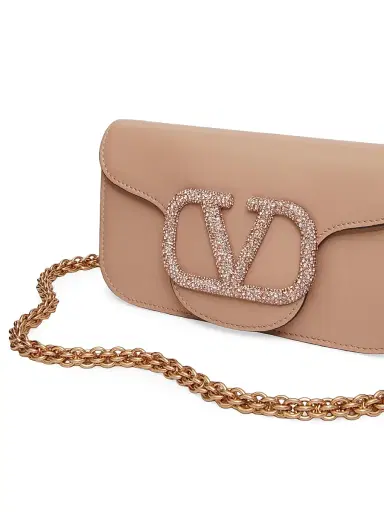 Valentino Garavani Women's Locò Shoulder Bag with Jewel Logo - Rose Cannelle | Thumbnail 7 Valentino Garavani Women's Locò Shoulder Bag with Jewel Logo - Rose Cannelle | Thumbnail 7