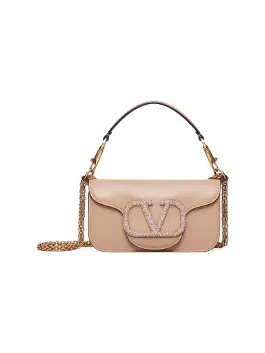 Valentino Garavani Women's Locò Shoulder Bag with Jewel Logo - Rose Cannelle | Thumbnail 1 Valentino Garavani Women's Locò Shoulder Bag with Jewel Logo - Rose Cannelle | Thumbnail 1