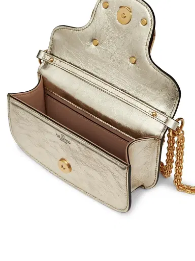 Valentino Garavani Women's Small Locò Metallic Calfskin Shoulder Bag | Thumbnail 6 Valentino Garavani Women's Small Locò Metallic Calfskin Shoulder Bag | Thumbnail 6
