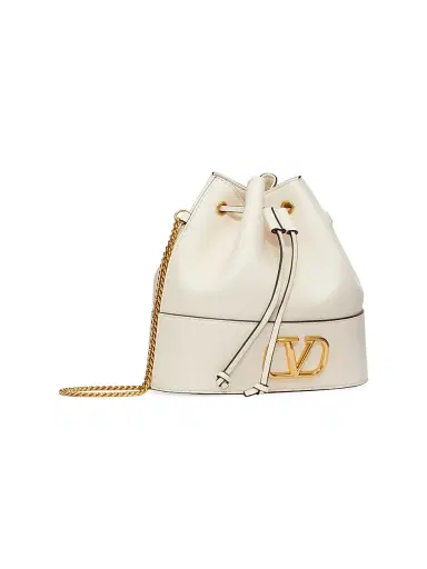 Valentino Garavani Women's Mini VLogo Signature Bucket Bag in Nappa Leather - Light | Thumbnail 2 Valentino Garavani Women's Mini VLogo Signature Bucket Bag in Nappa Leather - Light | Thumbnail 2