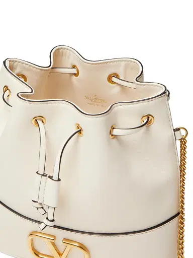 Valentino Garavani Women's Mini VLogo Signature Bucket Bag in Nappa Leather - Light | Thumbnail 6 Valentino Garavani Women's Mini VLogo Signature Bucket Bag in Nappa Leather - Light | Thumbnail 6