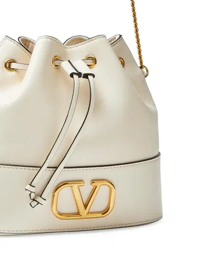Valentino Garavani Women's Mini VLogo Signature Bucket Bag in Nappa Leather - Light | Thumbnail 7 Valentino Garavani Women's Mini VLogo Signature Bucket Bag in Nappa Leather - Light | Thumbnail 7