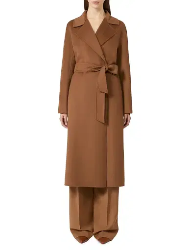 Max Mara Women's Wool Cashmere and Silk Coat - Camel | Thumbnail 2 Max Mara Women's Wool Cashmere and Silk Coat - Camel | Thumbnail 2
