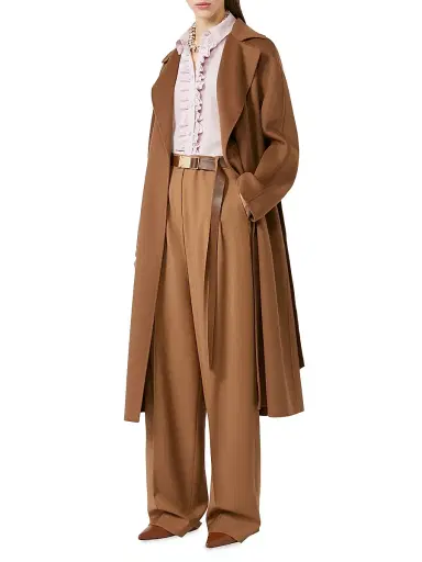 Max Mara Women's Wool Cashmere and Silk Coat - Camel | Thumbnail 3 Max Mara Women's Wool Cashmere and Silk Coat - Camel | Thumbnail 3