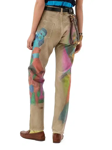 Versace Women's The Femmes Graphic-Print Jeans - Olive Print | Thumbnail 4 Versace Women's The Femmes Graphic-Print Jeans - Olive Print | Thumbnail 4