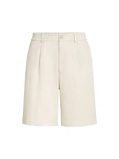 Brunello Cucinelli Men's Twisted Cotton Gabardine Bermuda Shorts with Elasticated Waistband - Panama - Size 40 | Thumbnail 1 Brunello Cucinelli Men's Twisted Cotton Gabardine Bermuda Shorts with Elasticated Waistband - Panama - Size 40 | Thumbnail 1