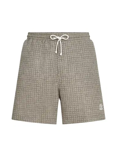 Brunello Cucinelli Men's Flower Print Nylon Swim Shorts | Thumbnail 1 Brunello Cucinelli Men's Flower Print Nylon Swim Shorts | Thumbnail 1