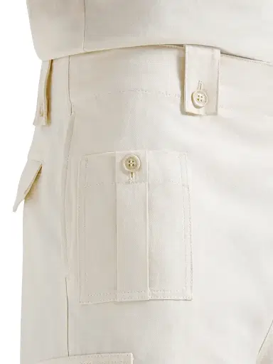 Brunello Cucinelli Men's Cotton and Linen Canvas Bermuda Shorts - White | Thumbnail 5 Brunello Cucinelli Men's Cotton and Linen Canvas Bermuda Shorts - White | Thumbnail 5