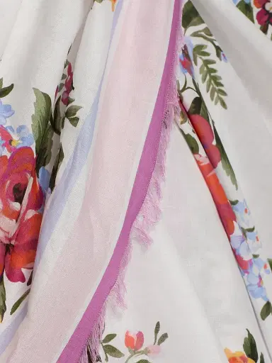 Dolce & Gabbana Women's Floral Bouquet Cotton Pareo - Fiorellini Bianco | Thumbnail 6 Dolce & Gabbana Women's Floral Bouquet Cotton Pareo - Fiorellini Bianco | Thumbnail 6